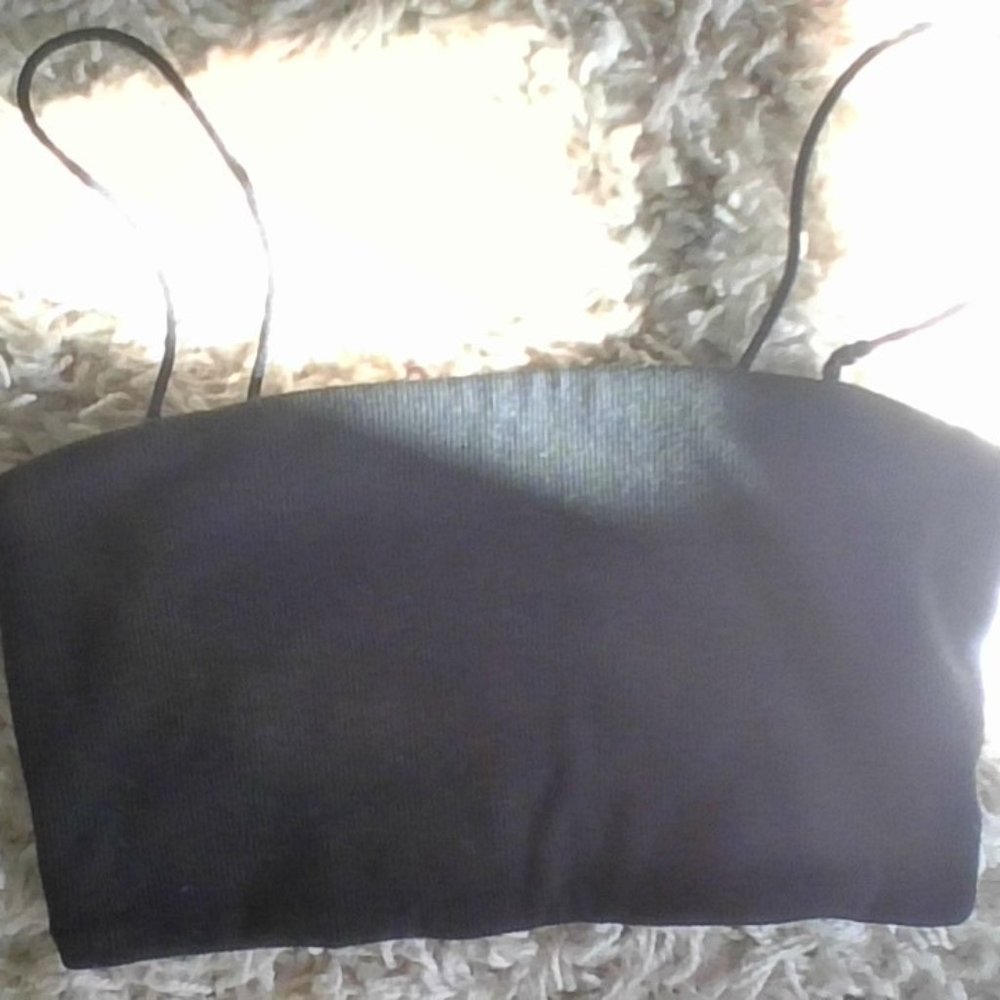 Black crop cami tank top